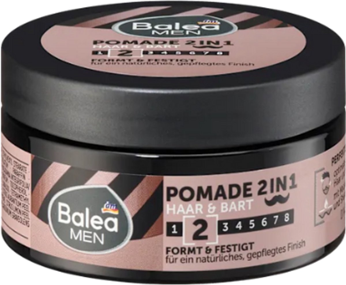 Balea MEN Pomade 2in1 - Creëer Individuele Looks met Langdurige Fixatie - haar - baard - looks - Balea Men 2in1 Wax - 100ml