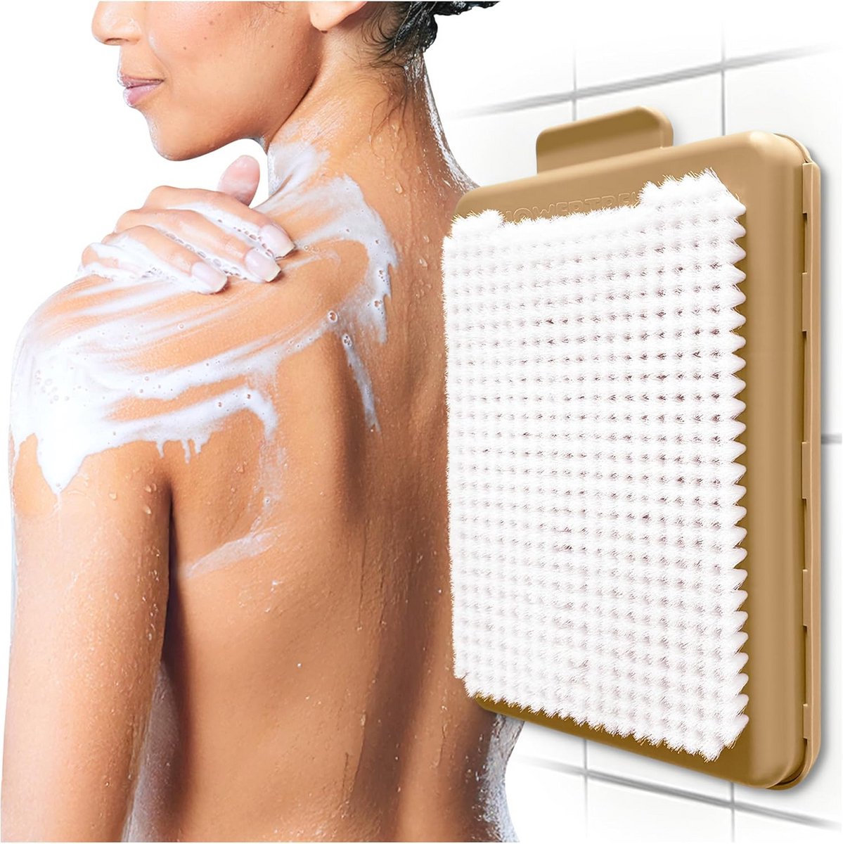 Rugborstel Douche Bevestiging - Wanden Exfoliërende Scrubborstel voor Rug en Lichaam