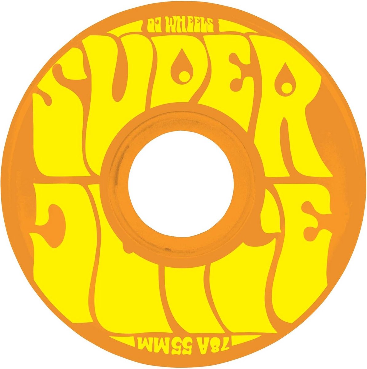 Compacte Skateboard Wielen 55mm 78a voor Soepele Ritten - Oranje/Geel