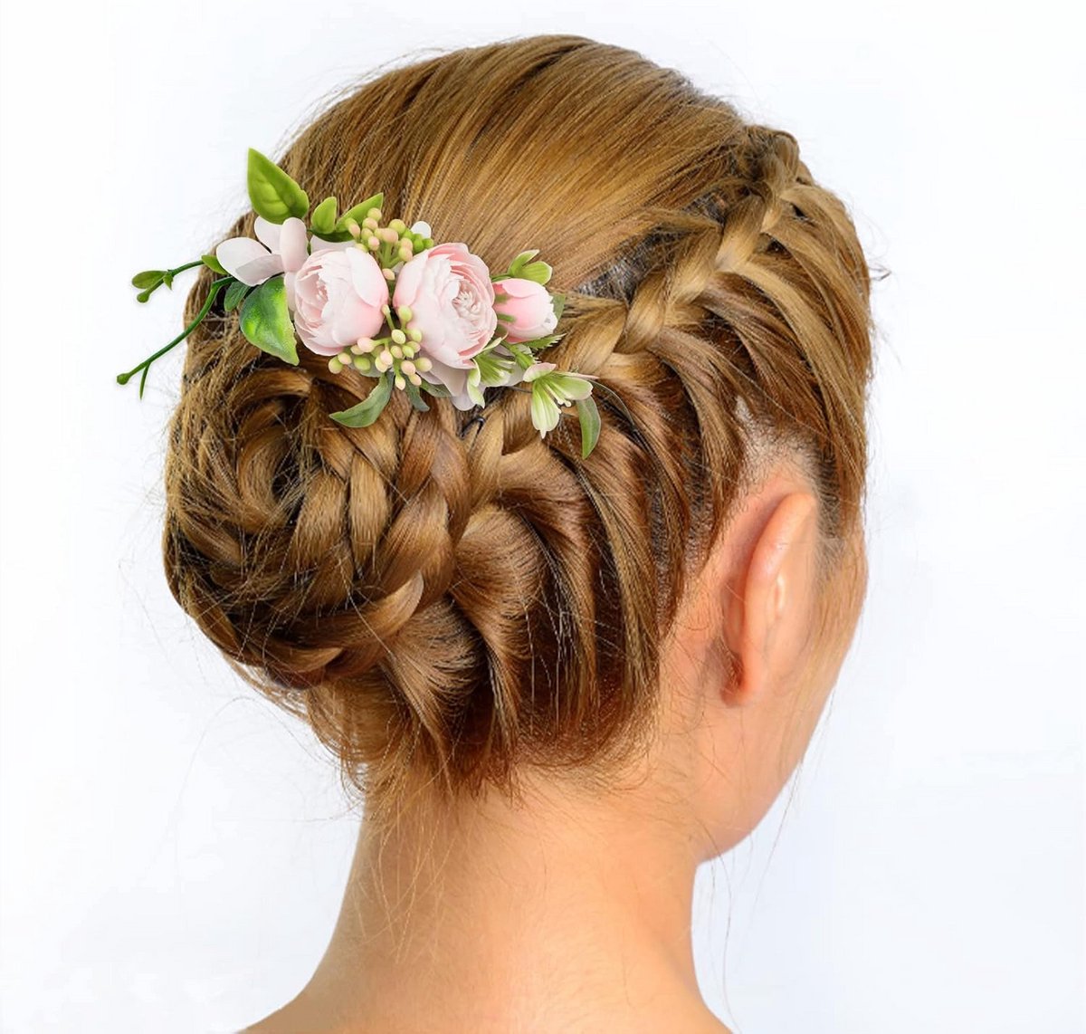 2 Stuks Roze Roos Haarspeldjes voor Dames en Meisjes - Bruiloft & Feest Haaraccessoires