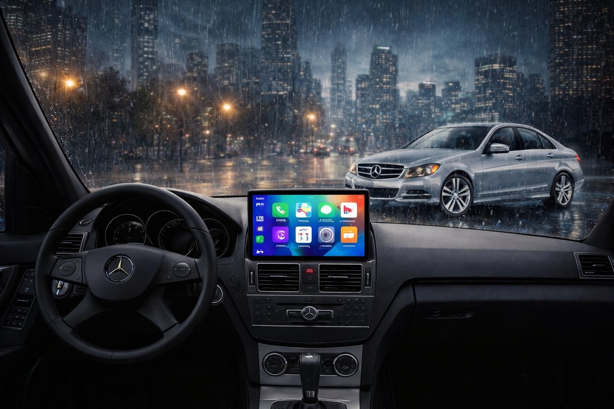 ADIVOX 9 inch T2 geschikt voor MB C klasse W204 2007-2010 Android 15 Carplay/Auto/Wifi/DSP/RDS/NAV/5G/DAB+