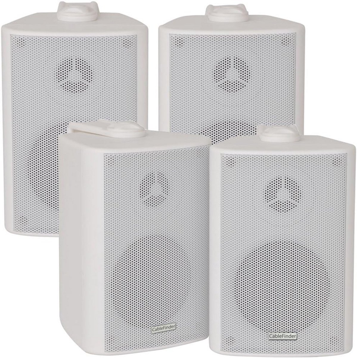 2 Paar Compacte Stereo Wandluidsprekers 3 Inch 60W 8 Ohm Wit