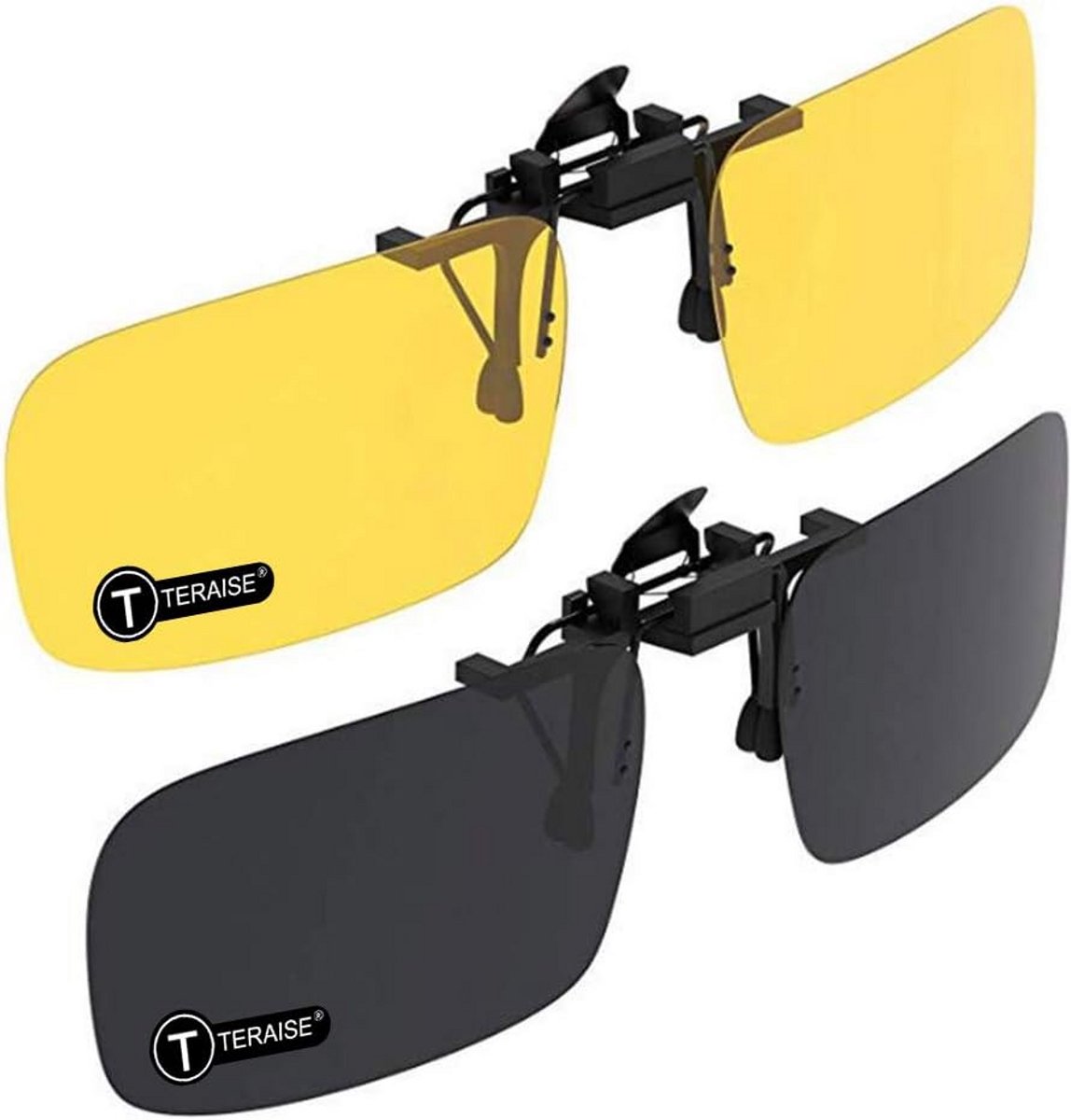 Gepolariseerde Clip-On Zonnebril & Nachtzicht Clips voor Brildragers | UV400