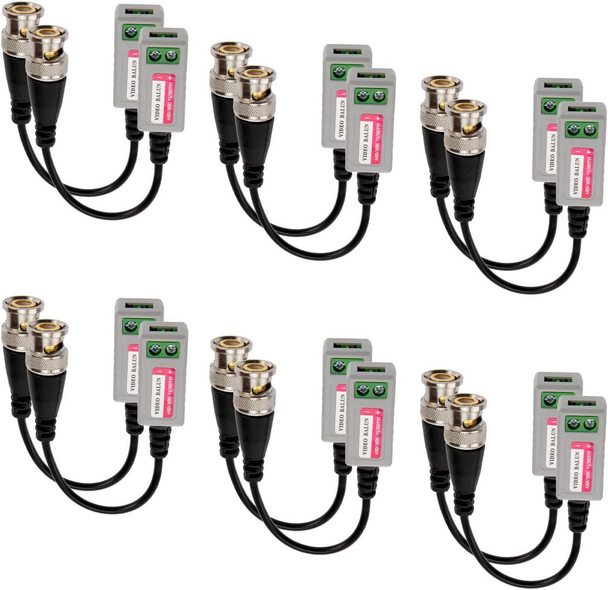 12 Stuks BNC Video Balun Transceiver Kabel Koppelaar voor CCTV Bewakingscamera