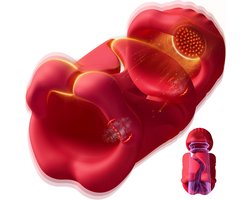 Daity Masturbator – Openbare Kunst Vagina Blowjob Simulator – Dual Lip Grip Trainer met 9 Vibratiestanden – 360° Full-Surround Penis Vibrator – Sex Toys voor Mannen