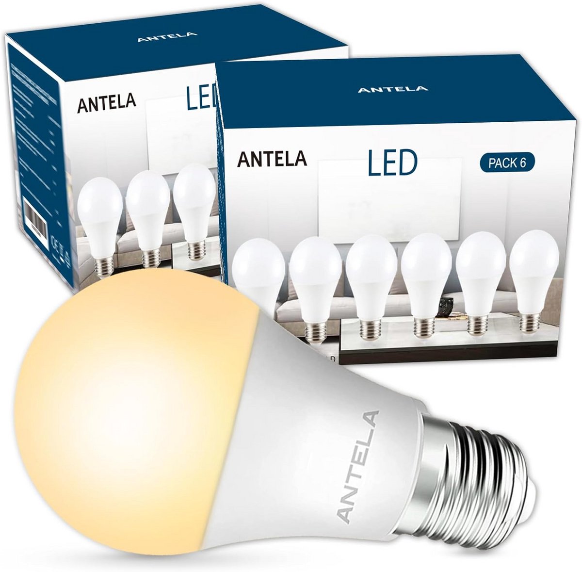 12x LED E27 Lamp 8.5W Warm Wit 806 Lumen Vervangt 60W Gloeilamp Energiebesparend