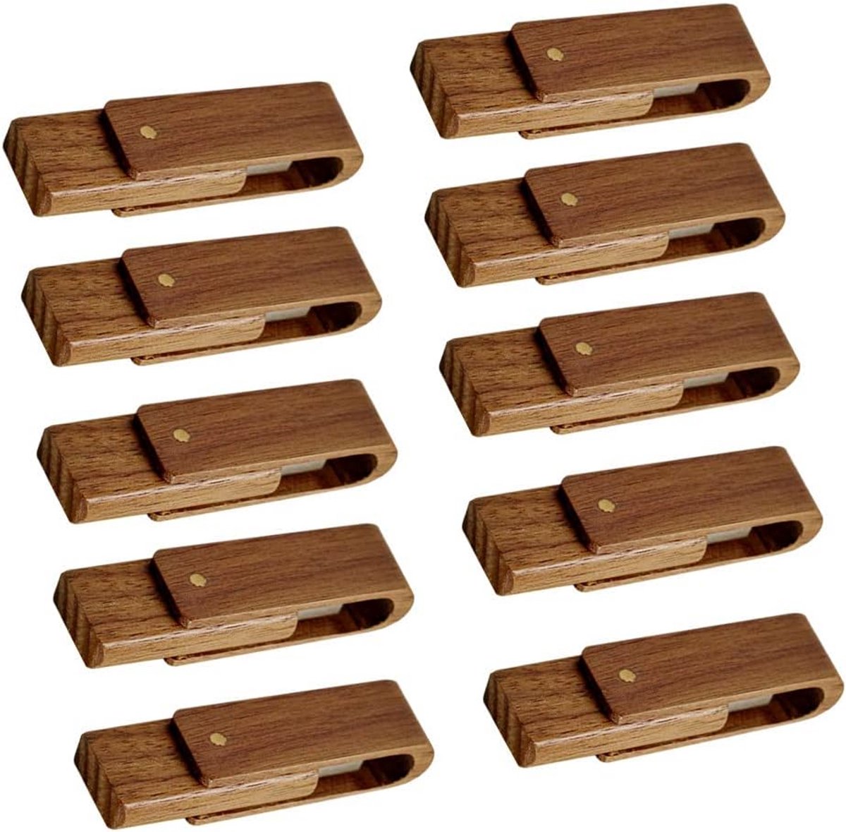 Set van 10 Houten USB 2.0 Geheugensticks 4GB Dataopslagstick