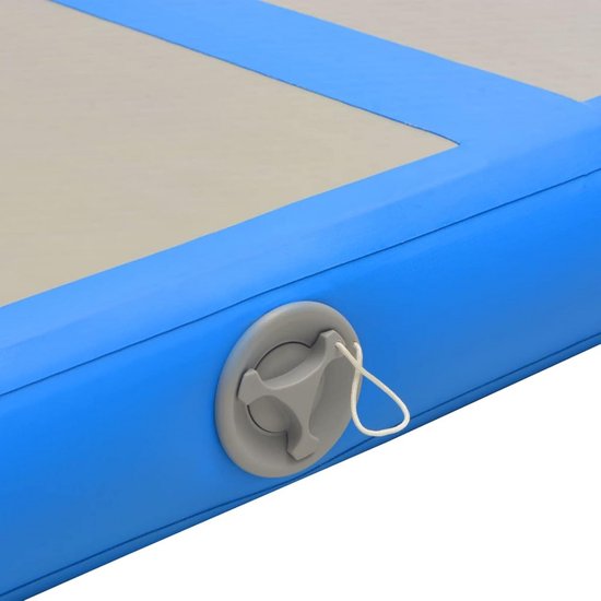 ALLPICK Opblaasbare turnmat met elektrische luchtpomp, lengte 3/4/5/6 m, 10/20 cm hoog, turnmat, dubbelzijdig design, opblaasbaar, voor gymnastiekmat, yoga, blauw, 300 x 100 x 10 cm