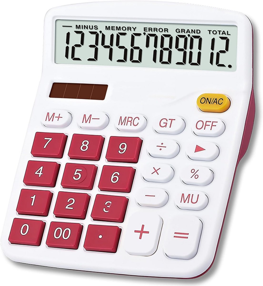 Rekenmachine Kantoor Zonne-Energie 12 Cijfers Groot LCD Display Financieel