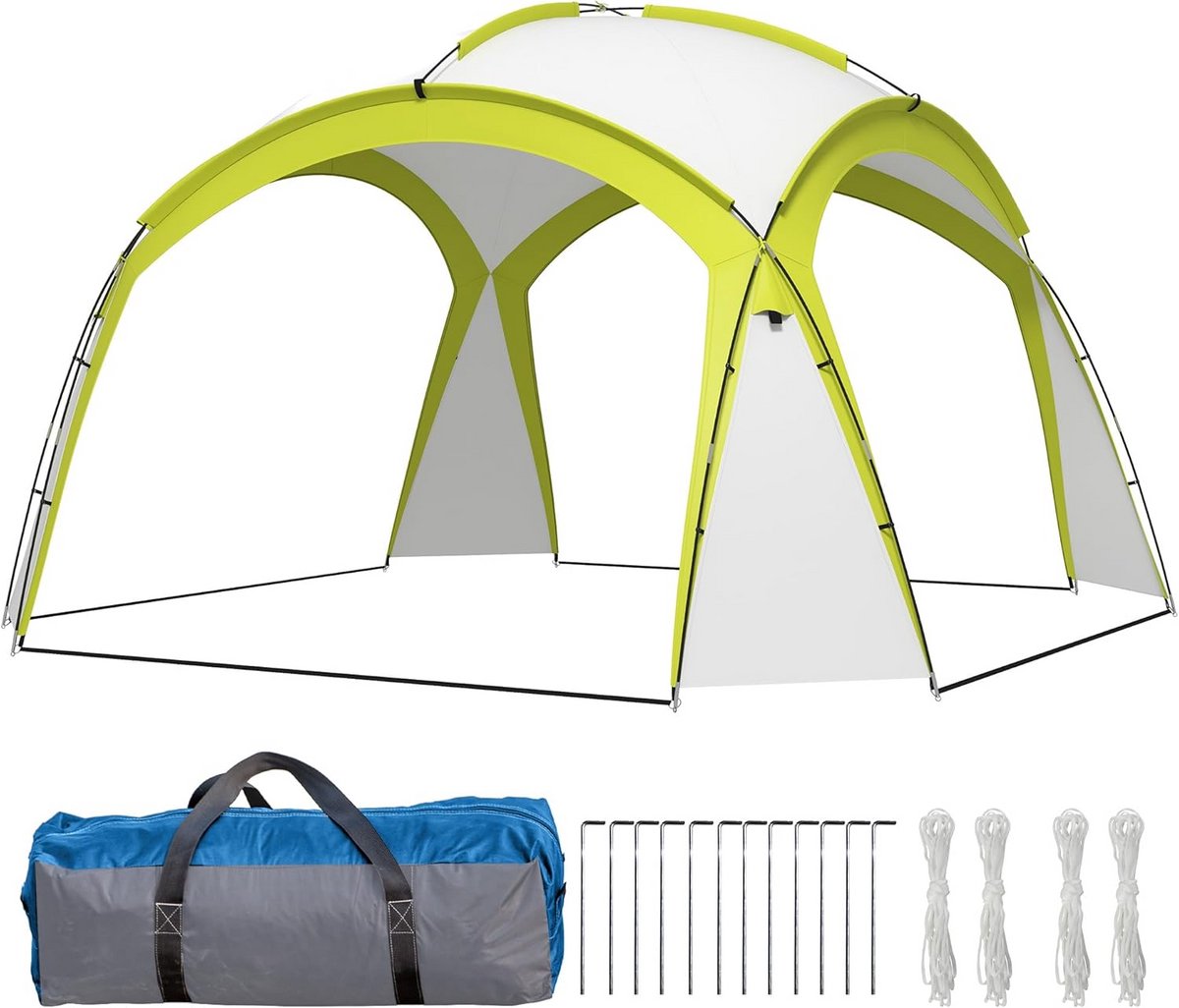 Eventtent 3,5x3,5m Groen – Waterafstotend Paviljoen met Haken voor Tuin, Camping en Feesten