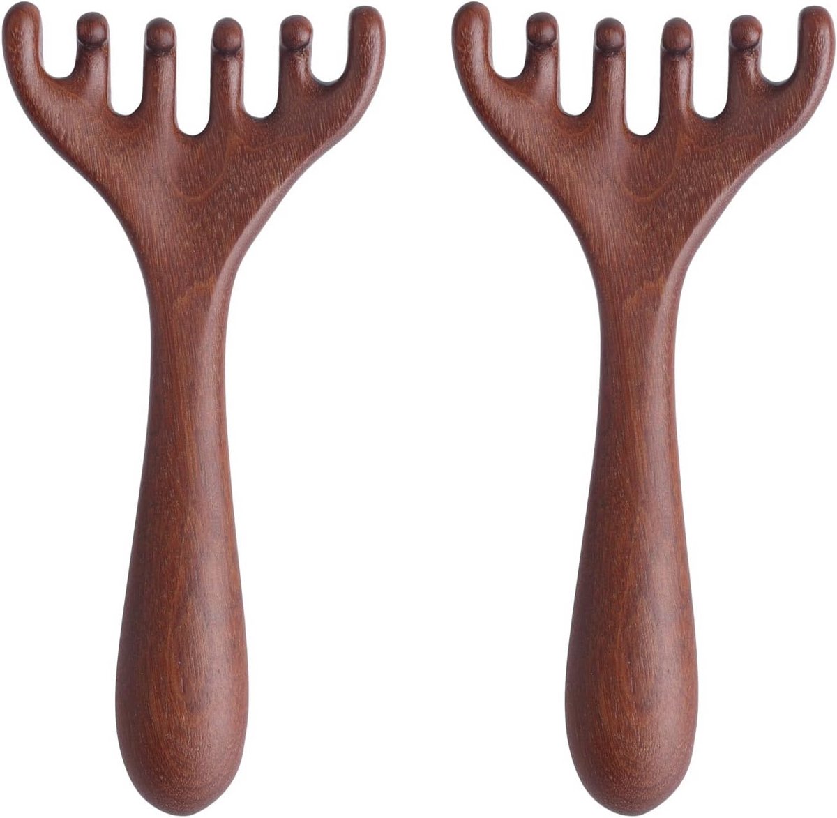 Houten Hoofdmassager Set - Draagbare Hoofdhuid Massages Kam voor Diepe Ontspanning