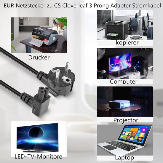 Cordon D'alimentation Répartiteur IEC320 C14 Dual C5 Pour