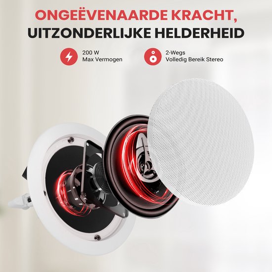 Pyle Luidsprekers, 4 Bluetooth Plafondluidprekers 200 Watt, Inbouwluidsprekers voor Thuis — afbeelding 2