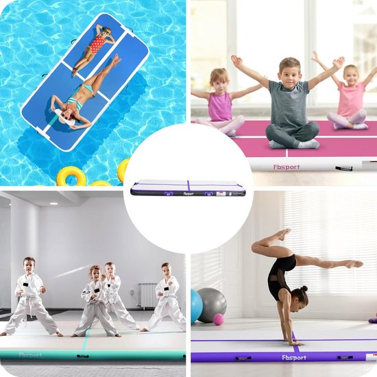 Professionele Gymnastiekmat 20cm Dik Inclusief Pomp en Tas - Opblaasbaar Turnmat voor Thuis en Sportschool — afbeelding 4