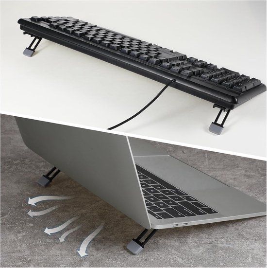 Keyboard Raisier 2 Pcs Keyboard Stand - Portable Keyboard Raiser - Mini Laptop Stand - 3 ...