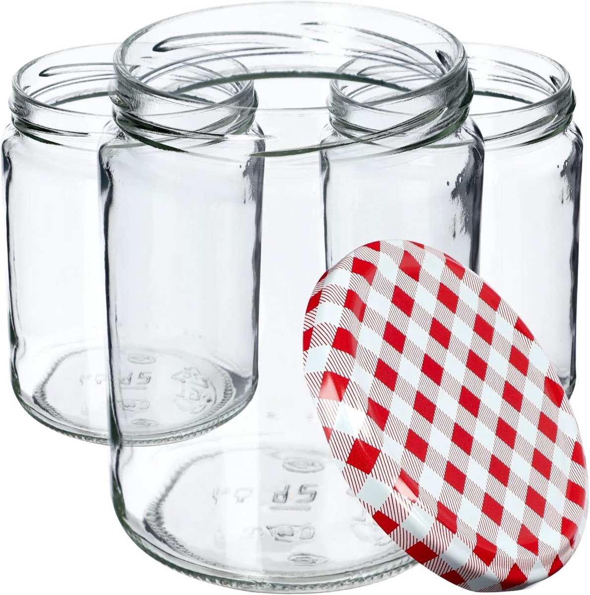 24 Stuks Glazen Potten 540 ml met Schroefdeksel - Ideaal voor Jam, Bewaren & Inmaken