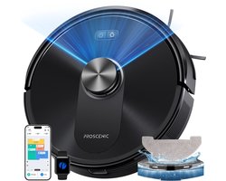 Proscenic Q10 robotstofzuiger combineert stofzuigen en dweilen in één apparaat: 8000 Pa zuigkracht, 200 minuten/230 m² accuduur, LiDAR, obstakeldetectie, bedienbaar via Alexa, Siri en Apple Watch, geschikt voor harde vloeren en tapijten.