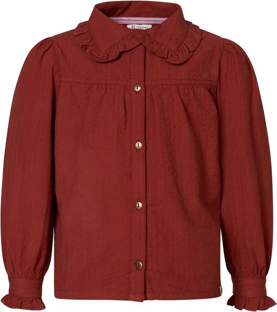 Blouse met lange mouwen en gaatjespatroon - Blauw - Maat 40-64