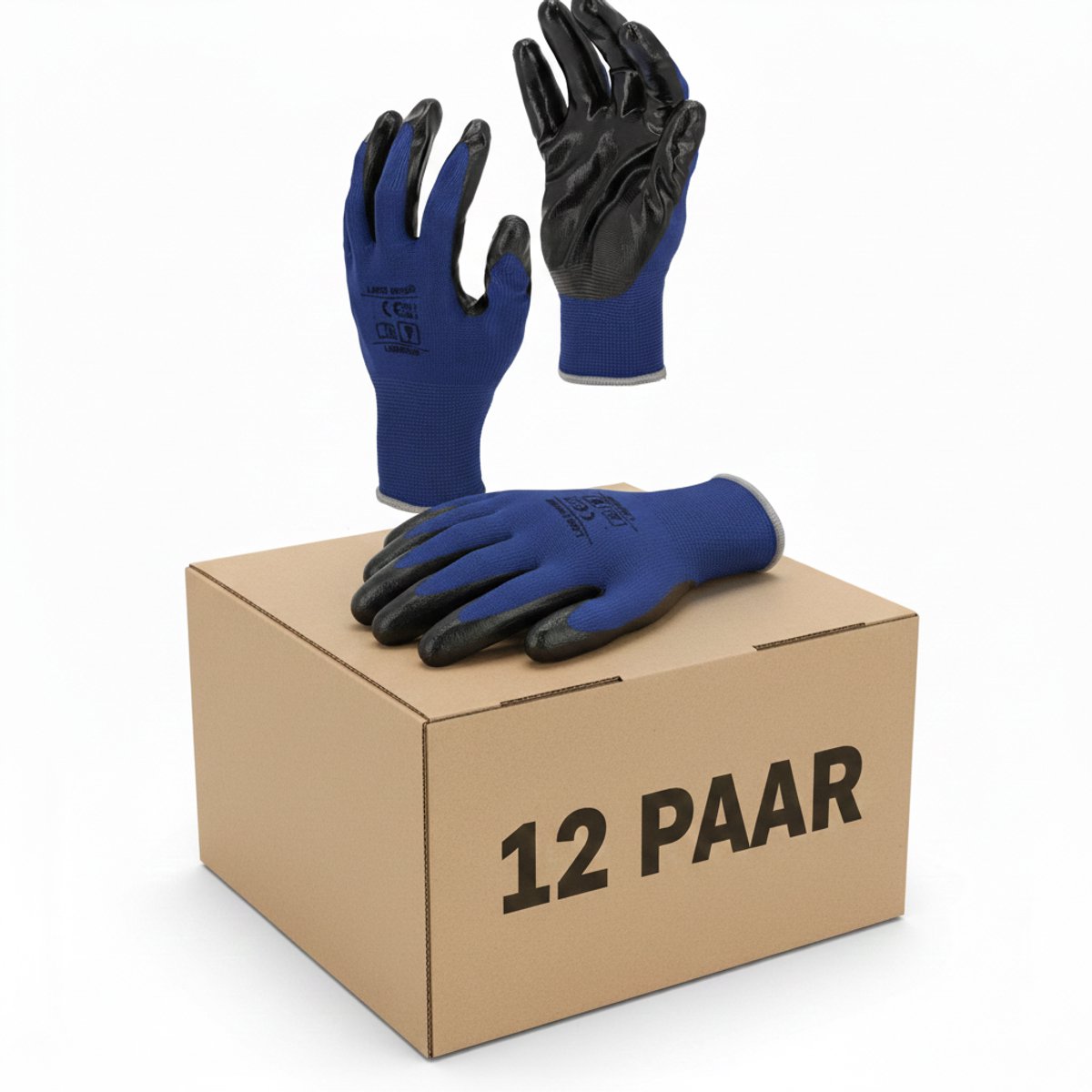 Werkhandschoenen - Tuinhandschoenen - Blauw - maat 9 - L - Winter - Mechanix - Werkhandschoenen heren -set van 12 - Schuurvast - Koudebestendig - Snijbestendig