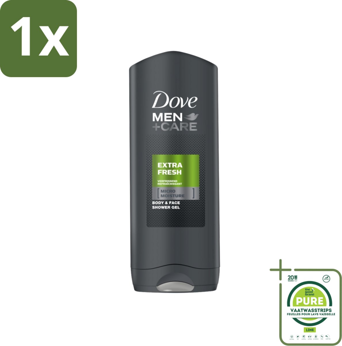 1 x Dove - Douchegel - Men+ Care Extra Fresh - Verfrissend en energiegevend - 250 ml - Douchegel - Dove Dermo Protector - Gevoelige Huid - Droge Huid - PH-neutraal