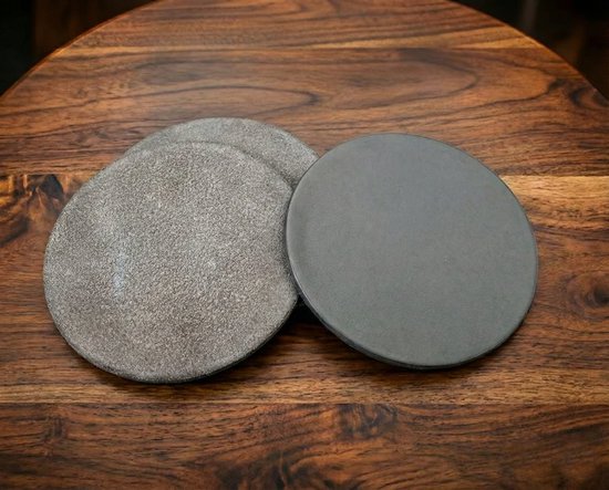 Sous-verres en cuir - Rond - 10 pièces - Sous-verres gris - Sous-verres en cuir - Sous-verres ronds - Sous-verres pour lunettes