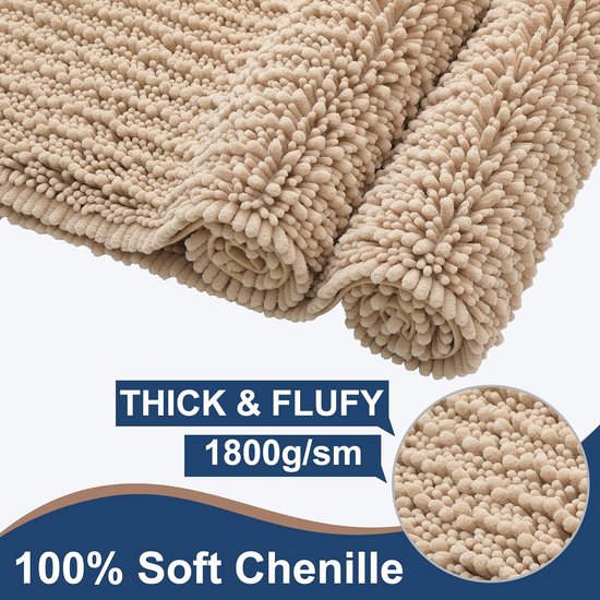 Chenille Badmat - Luxe en Comfort voor Badkamer en Entree