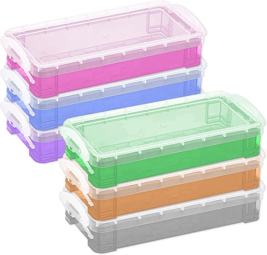 Belle Vous Schrijfwaren Opslag Mandjes (12 Pak) – Organizer Bakjes in Geassorteerde Kleuren – Pennen/Potloden Houders Voor School Klaslokalen, Bureau Net, Accessoires, Huis, Kantoor en Benodigdheden