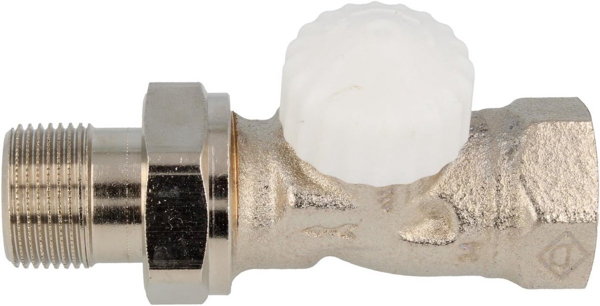 Thermostaat Onderdeel Doorgangsventiel 3/4 Inch DN20 Vernikkeld Voorinstelbaar