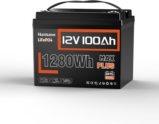 12V 100Ah LiFePO4 Diepcyclus Accu - Lange Levensduur voor Camper, Boot en Off-Grid