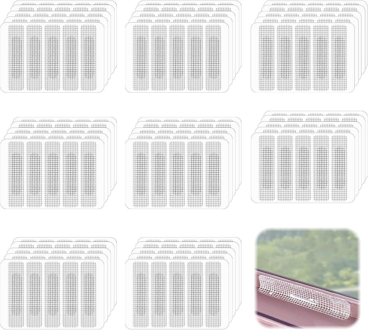 Reparatieset Vliegengaas Zelfklevend Glasvezel voor Ramen en Deuren - 40 Stuks