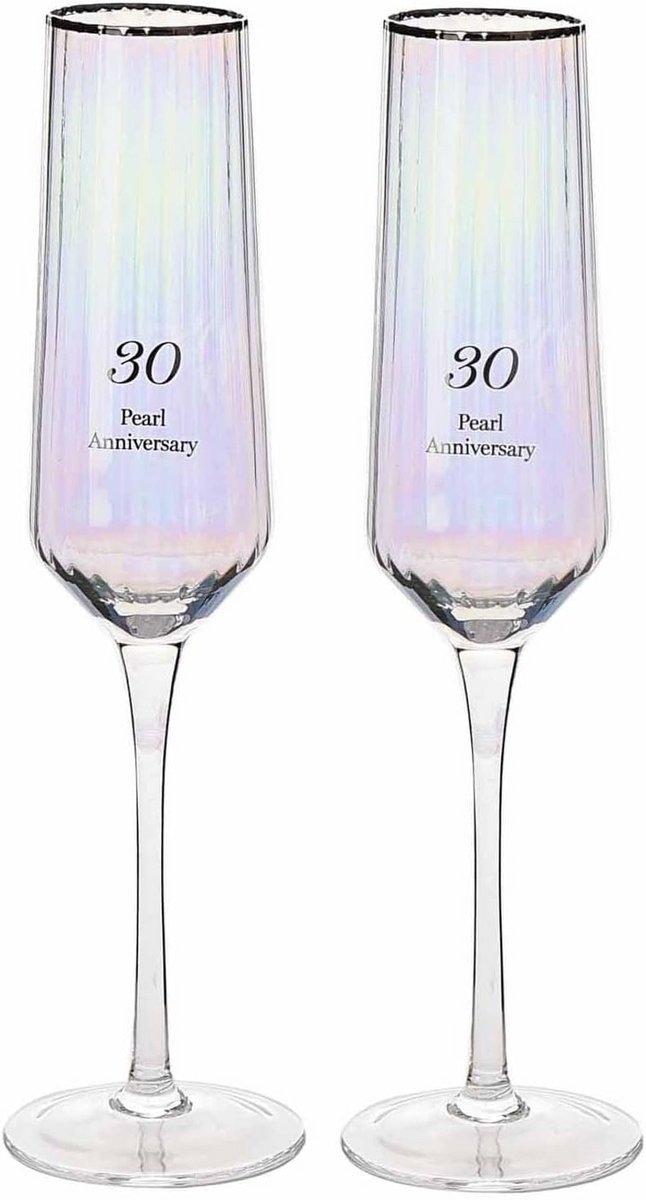 Set van 2 Elegante Rippled Champagneglazen in Luxe Geschenkdoos