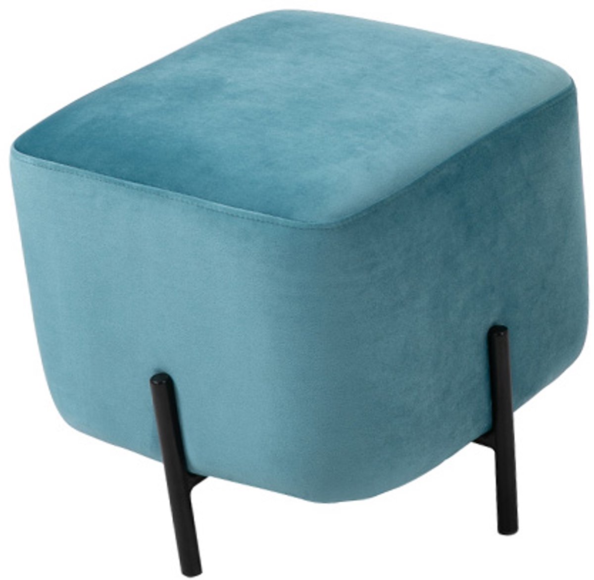 Poef, Bank, Schoenenbank, Make-up Poef, Comfortabel, Stijlvol, Geschikt voor Thuisgebruik, Woonkamer, Slaapkamer, Hal, 44,5×44,5×41,5 cm, Blauwgroen, Metaalstructuur