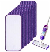 Chiffons en microfibre - Lot de 6 - Recharges pour balai - Compatibles avec le système de balai Swiffer Wetjet - Lingettes réutilisables - Lavables - Lingettes de rechange - 30 x 14 cm - Violet - Pour Sols durs (bois, carrelages, Bamboe)
