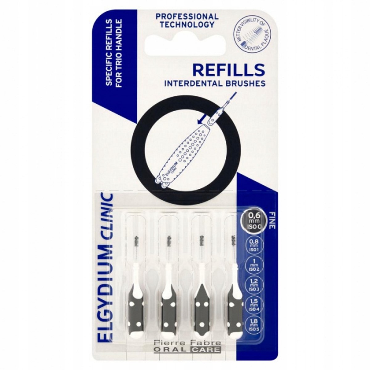 Elgydium Clinic Navullingen Interdentale Borstels Zwart 0,6 mm 4 st