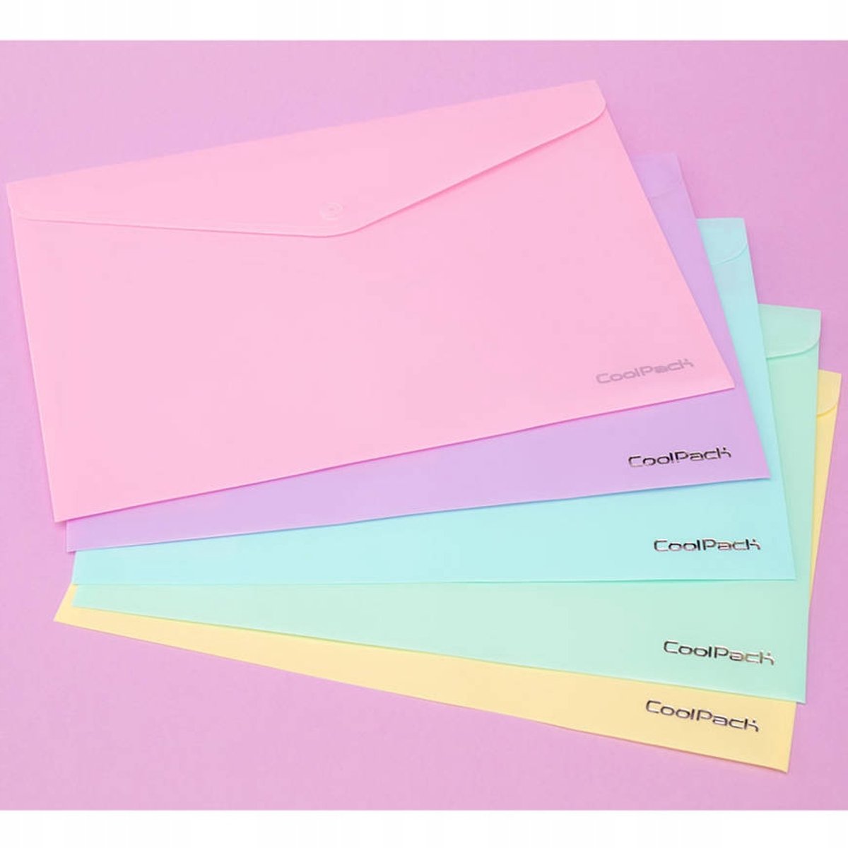 CoolPack Pastel Documentenkaart A4 met Drukknoop, Mintgroen