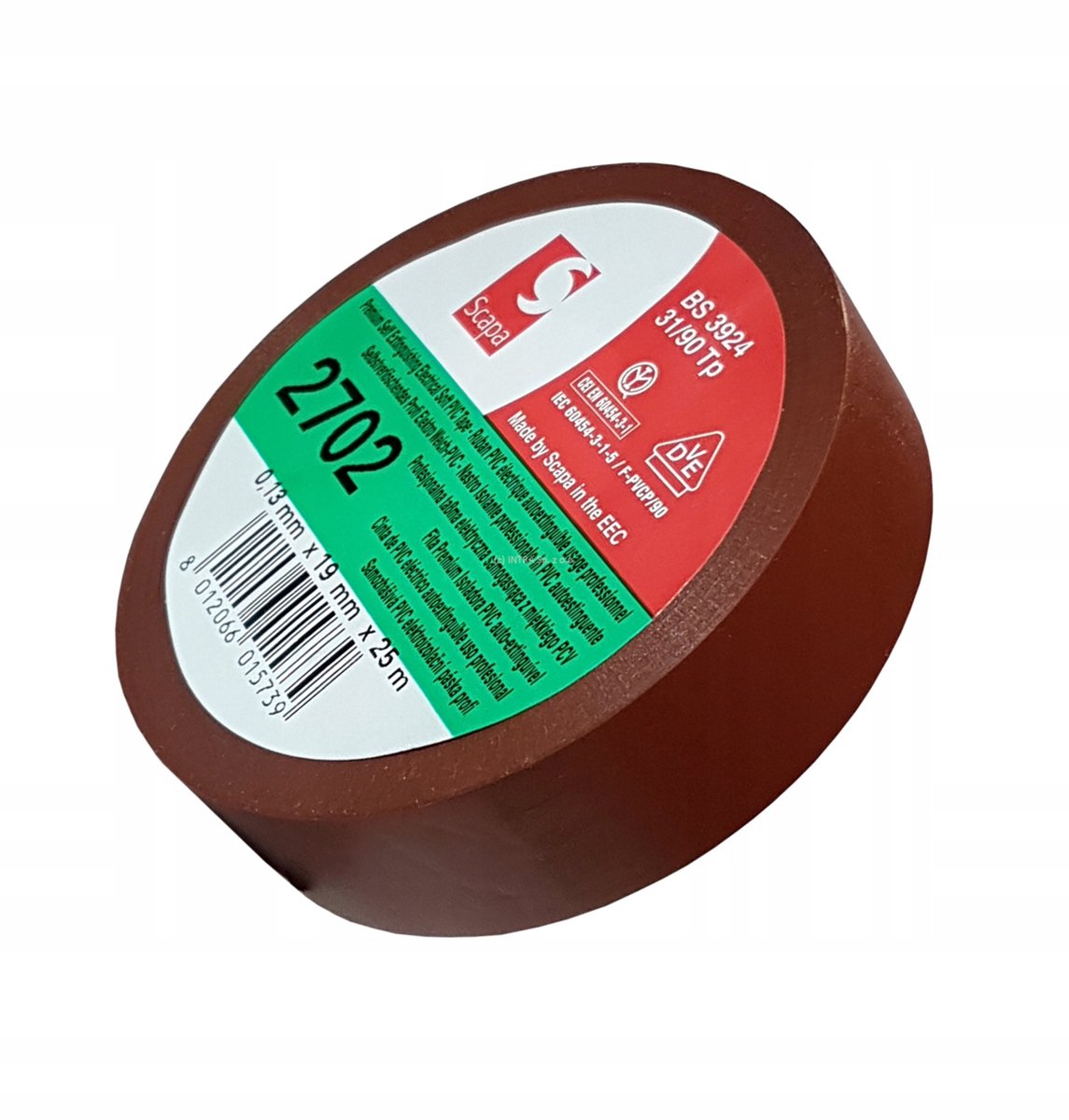 Scapa 2702 VDE Isolatietape PVC 19mm x 25m Bruin