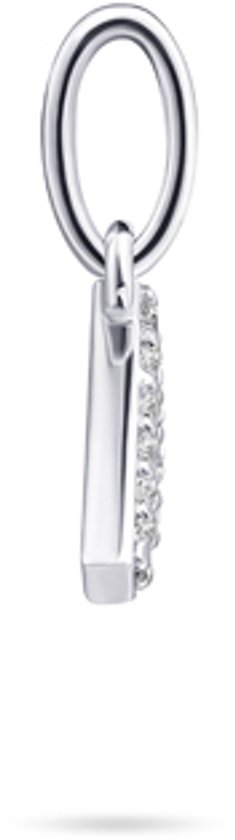 Jewels Inc. - Pendentif sans collier - Lettre F avec zircone - 8 mm - Argent 925 rhodié