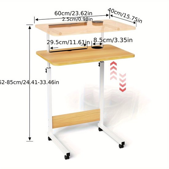 Stabiel dienblad met voeten, inklapbaar, voor ontbijt of eten in bed, 51 x 33 cm, meerkleurig, eenheidsmaat