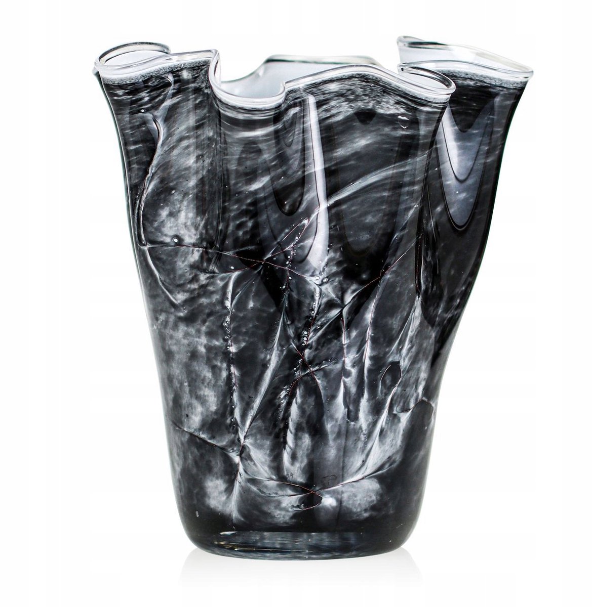 Gekleurde Glazen Vaas "Lint" - 20cm - Handgevormd