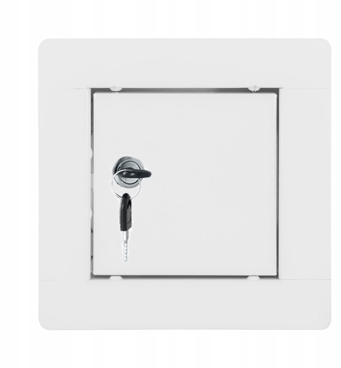 Wit Luik 10x10cm met Sleutel - Metaal, Poedercoating