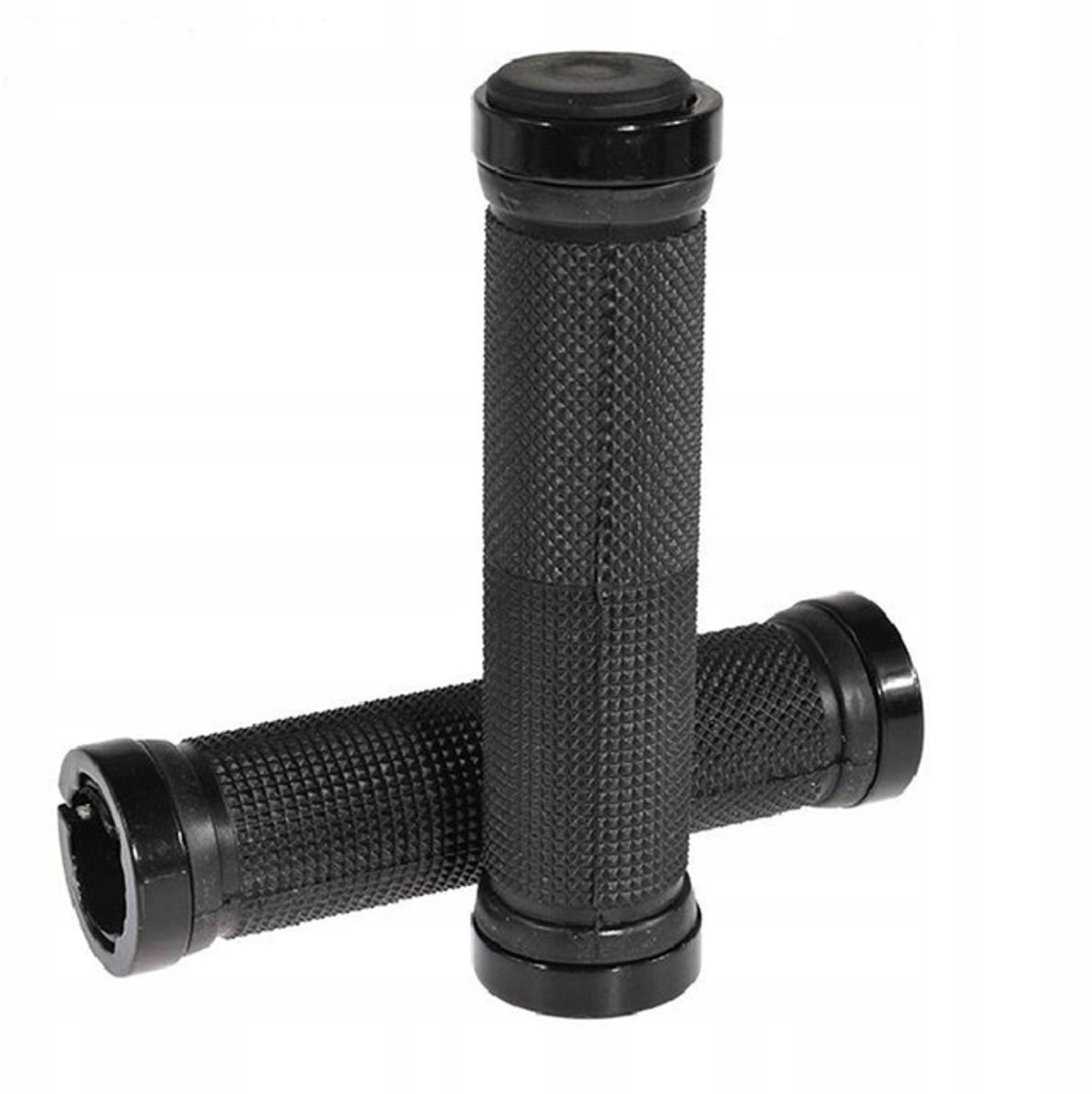 Lichte zwarte fietshandvatten met dubbele lock-on grip