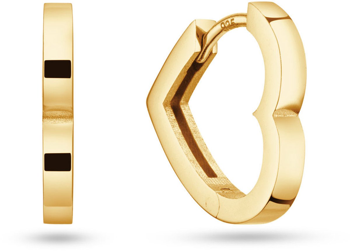 Klapoorringen Hart Glans L 925GP