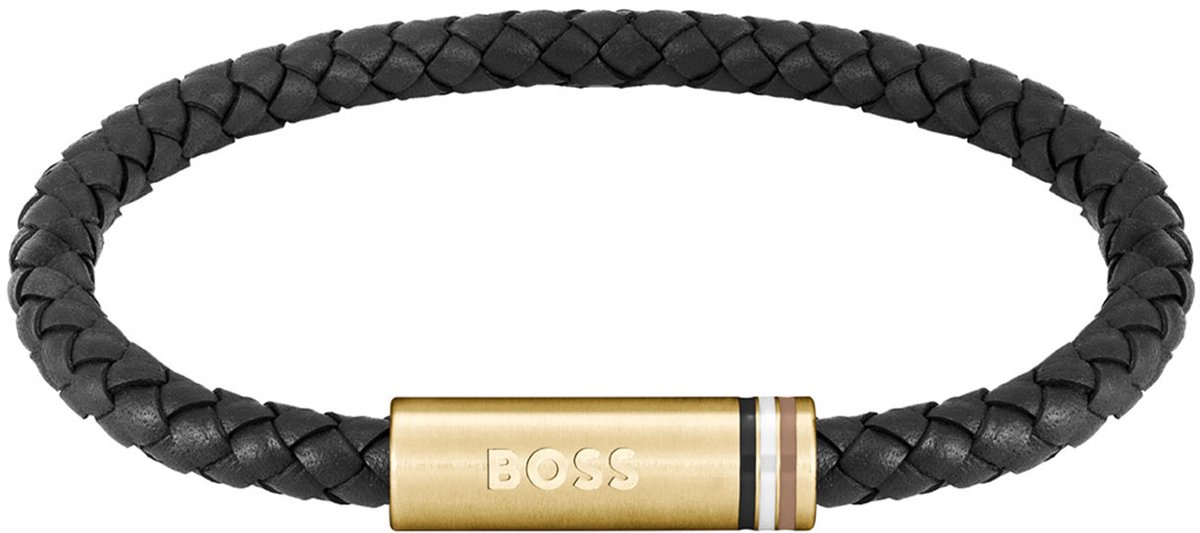 BOSS HBJ1580624 ARES SINGLE Heren Armband - Gevlochten armband