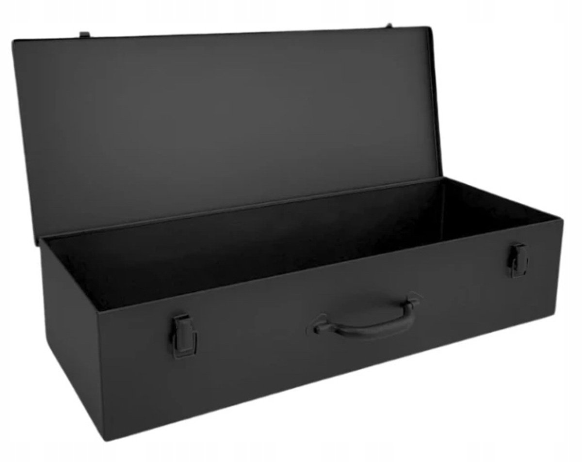 Gereedschapskist Metaal Draagbaar 677x188x94 mm Zwart