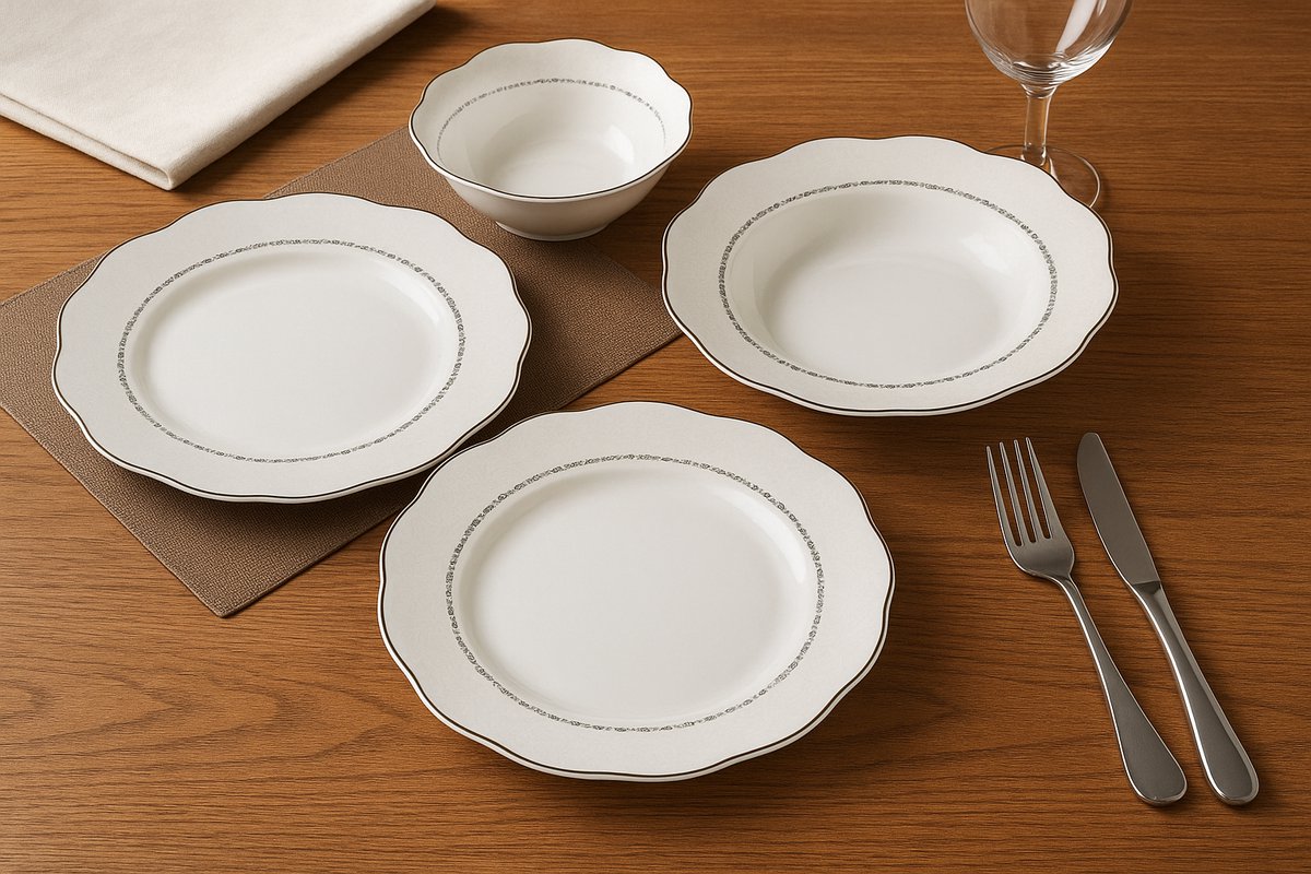 Schäfer porselein servies set (24 delig) - voor 6 persoons - Silver Apollon serie