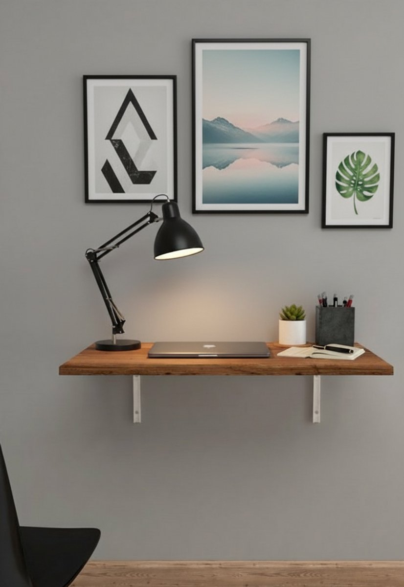 Nestly - Tafel - Klaptafel - Bureau - Wandgemonteerde Laptoptafel - Inklapbare Keukentafel - Eettafel - 72 x 45 cm - Okkernot