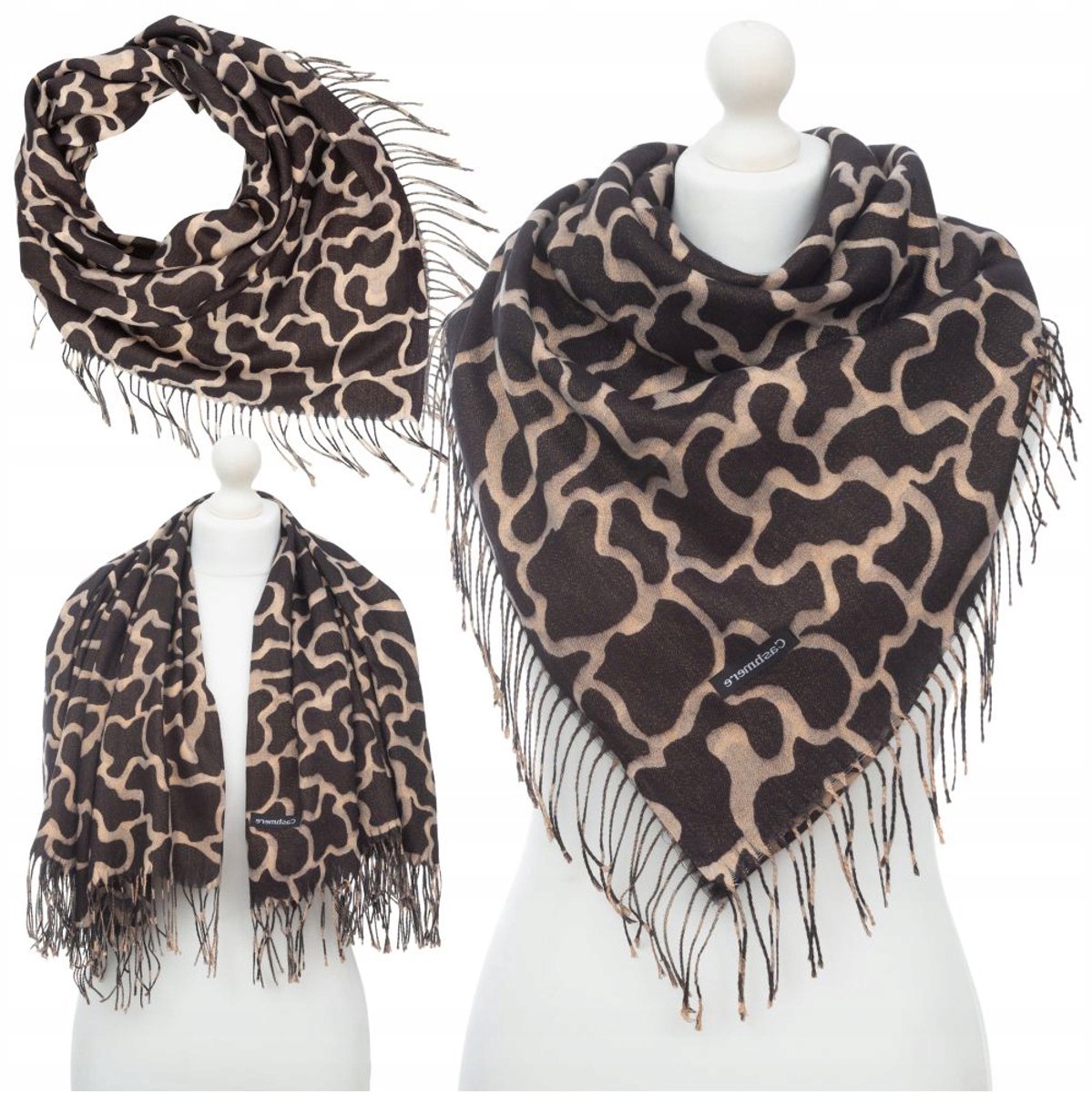 Grote Dames Sjaal Panterprint Goudkleurig – Elegante herfstaccessoire