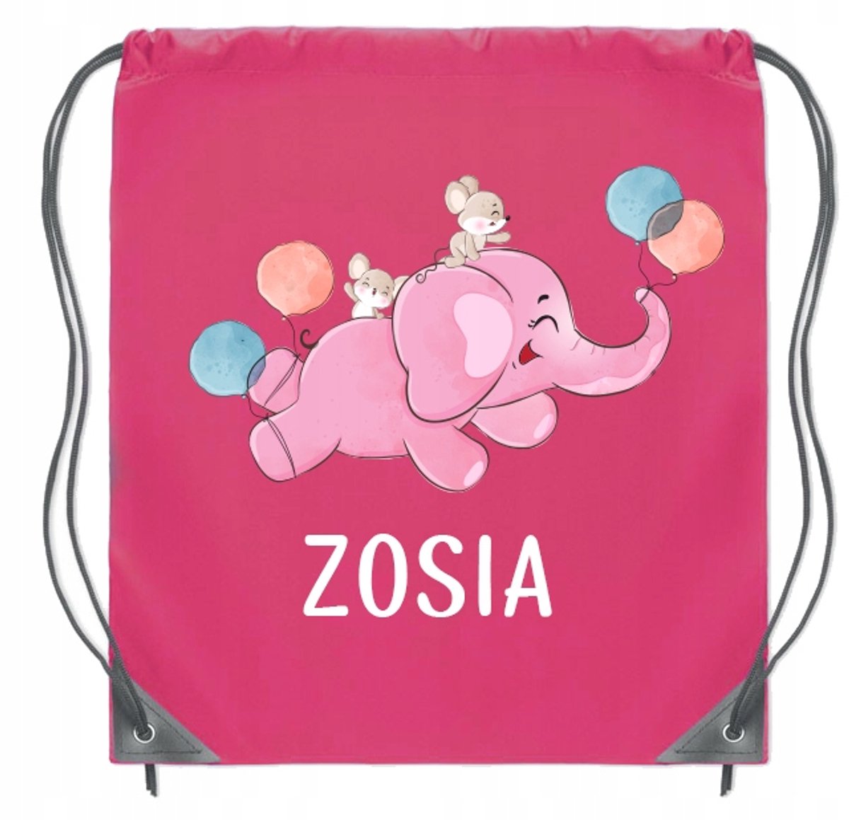 Merkloze Roze Schooltas / Schoenenzak met Creatieve