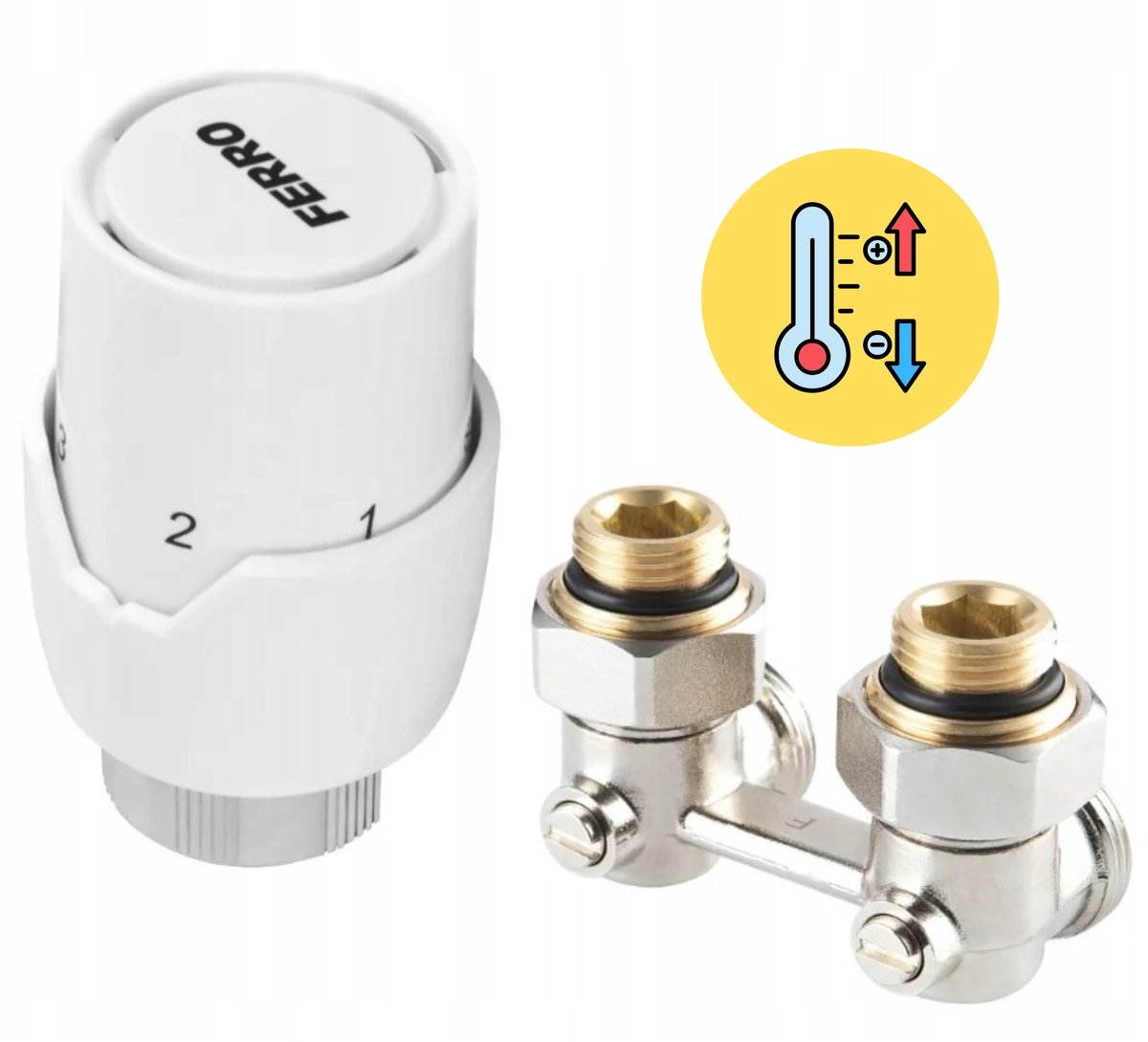 Ferro ZTV21 Hoekige Thermostatische Set met GT20 Kop