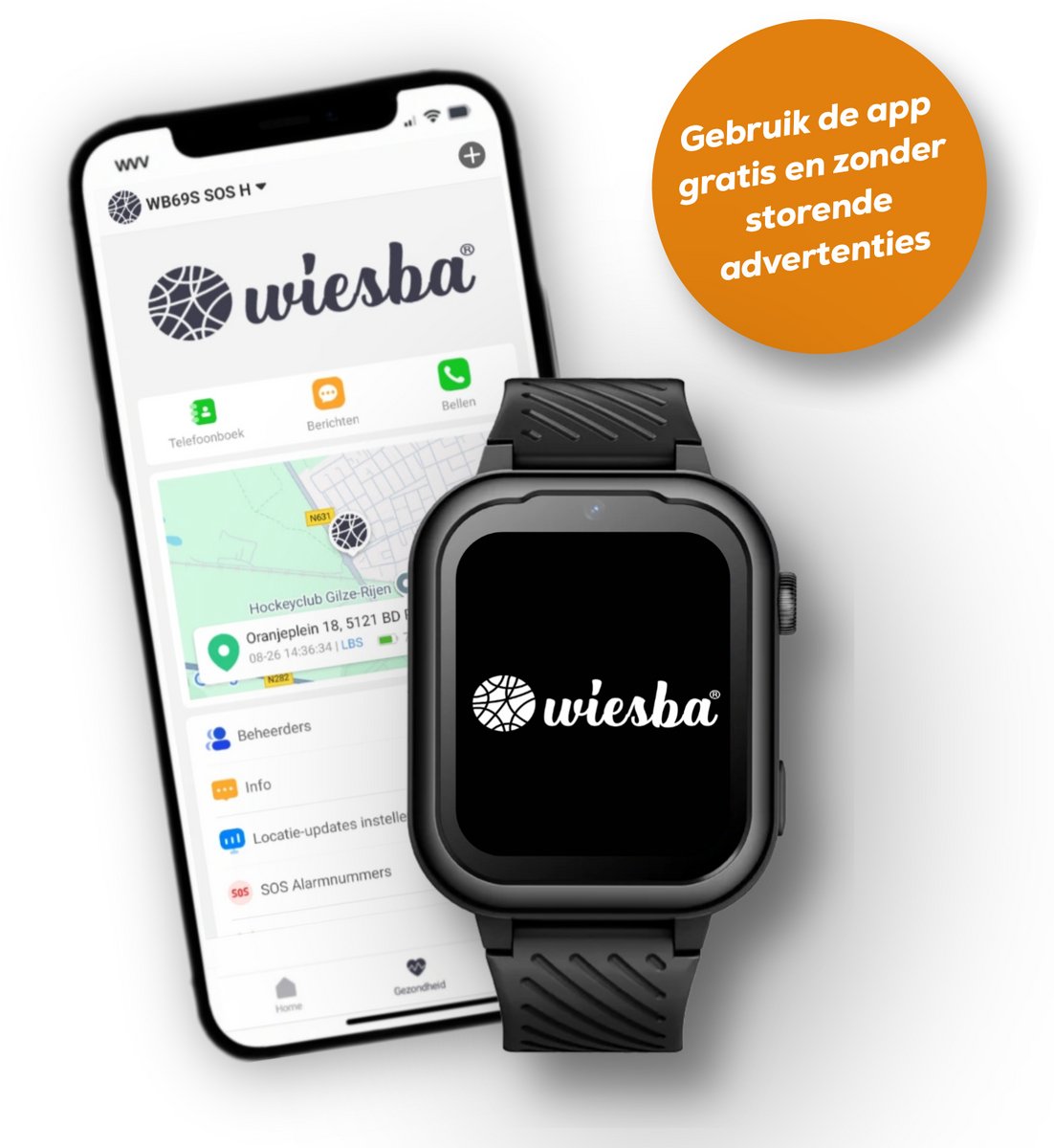 Wiesba WB39 - smartwatch kinderen - gps horloge kind - kinderhorloge bellen - gps tracker kinderhorloge - kinderhorloge met gps - kinderhorloge